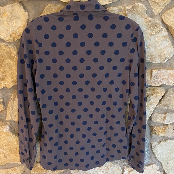 Boden Jersey Knit Polka Dot Shirt Gray Size 2 - Picture 2 of 4
